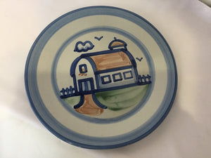 M.A. Hadley Gray/Blue Pottery Dinner Plate