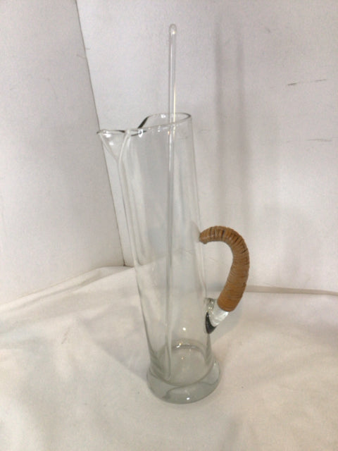 Vintage Clear Glass Stirrers Pitcher