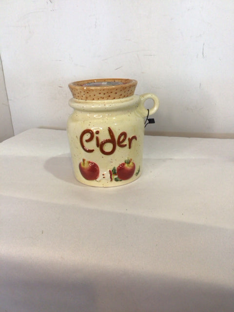 Warmer Cream/Red Ceramic Fall Apple Candle Holder