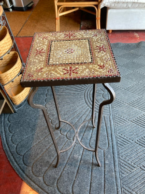 Tan/Red Tile Plant Stand