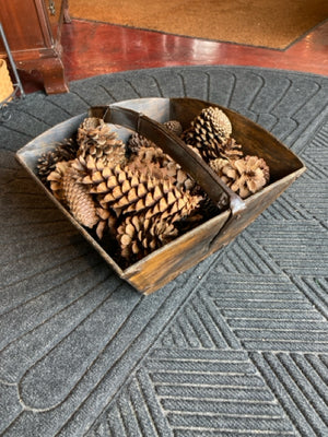 Divided Brown Wood Basket