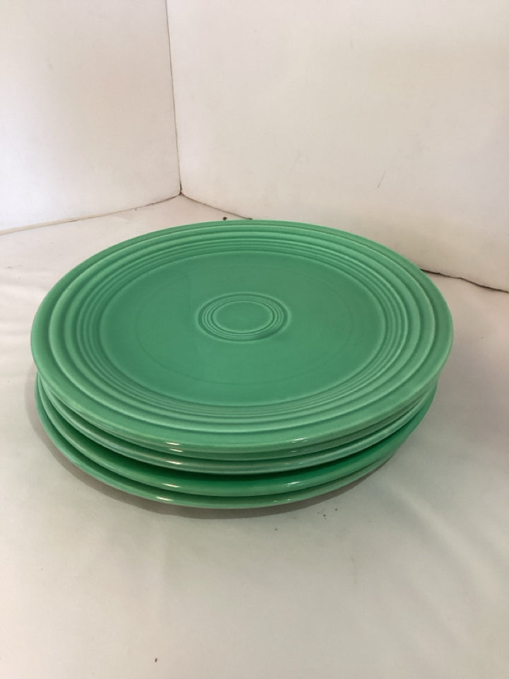 Fiestaware Vintage Set of 5 Green Ceramic Plate Set