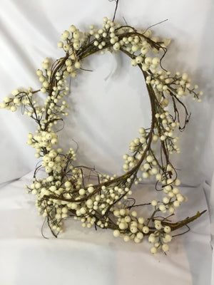 Garland White Grapevine Berries Holiday Item