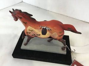 Multi-Color Horse w/Box Figurine
