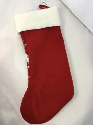 Christmas Red/white Cotton Knit Stocking Holiday Item