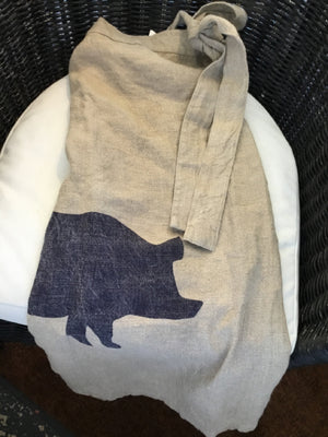 Natural Linen Pig Apron