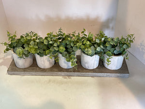 Green/White Wood Faux Plant