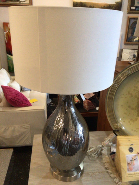 Silver Glass Lamp