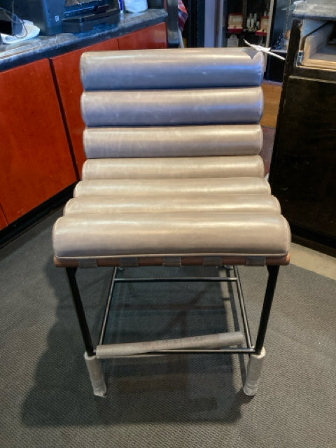 Denver Modern Vail Leather Gray Barstool/Bar Stool 2XJM59VS