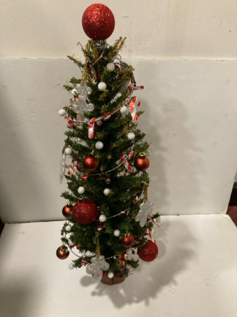 Faux Green/Red Christmas Tree Holiday Item