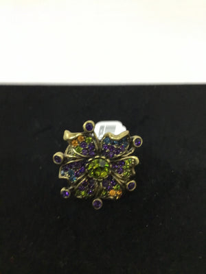 Sterling Silver Blue Rhinestone Ring