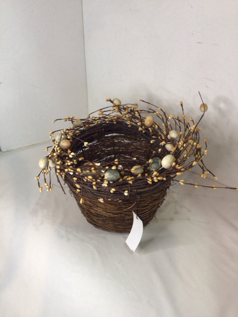 Easter Brown/Multi Grapevine Eggs Basket