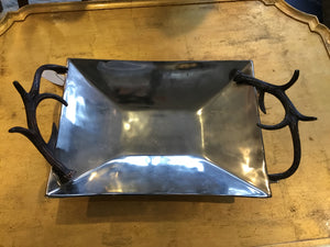 Silver Metal Antlers Bowl