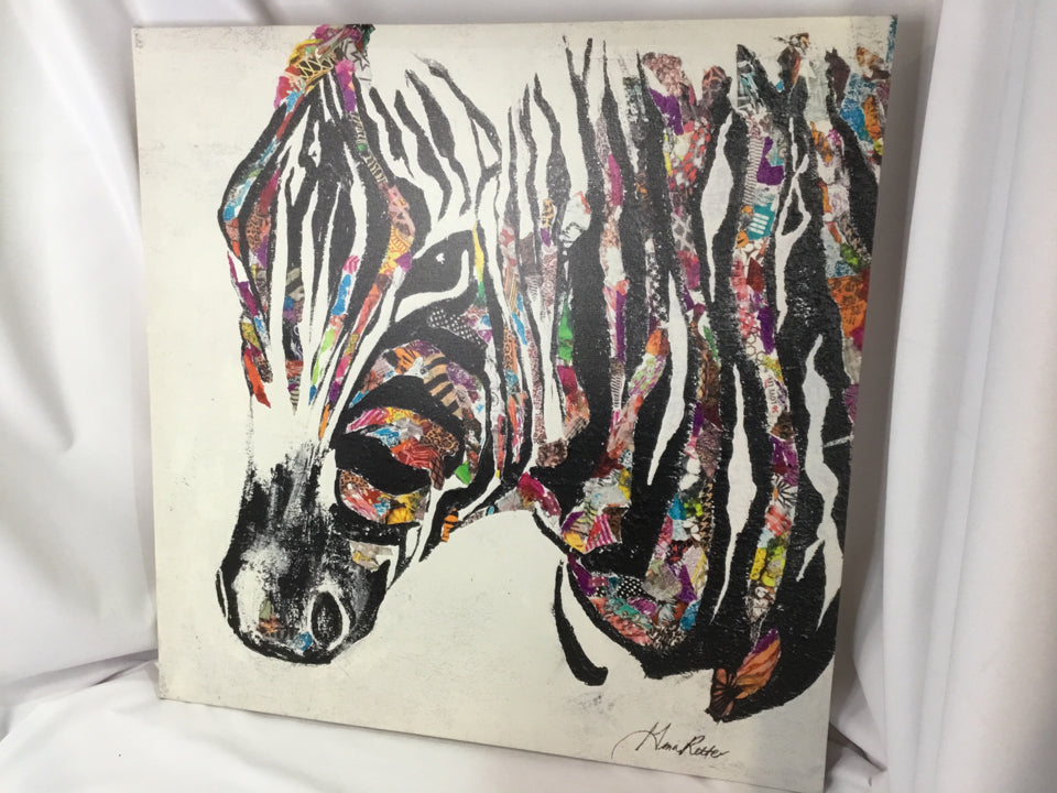 Black/White Zebra Stretch Canvas Art