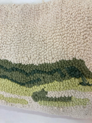 White/Green Polyester Rug Alligator Pillow