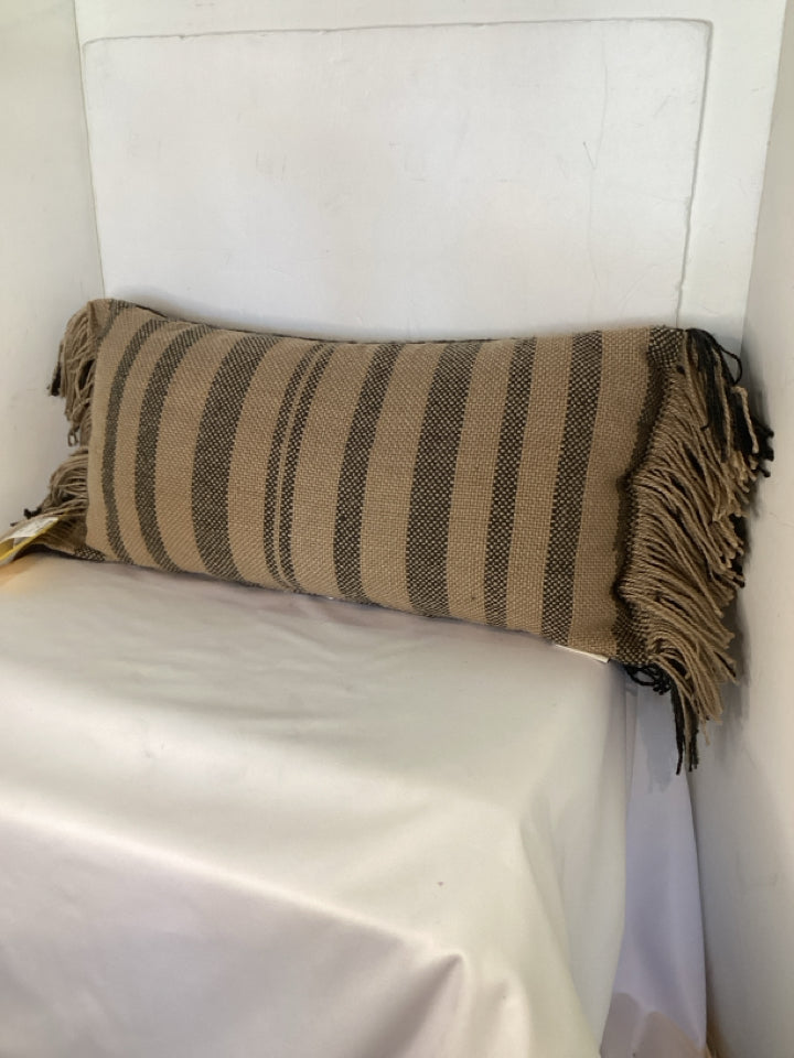 Hearth & Hand Tan/Black Cotton Stripe Pillow