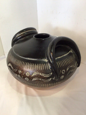 PIER 1 Black/Brown Pottery Vase