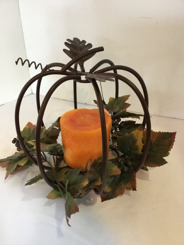 Fall Multi-Color Metal Centerpiece Pumpkin Faux Flowers