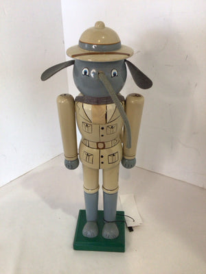 Gray Wood Elephant Nut Cracker