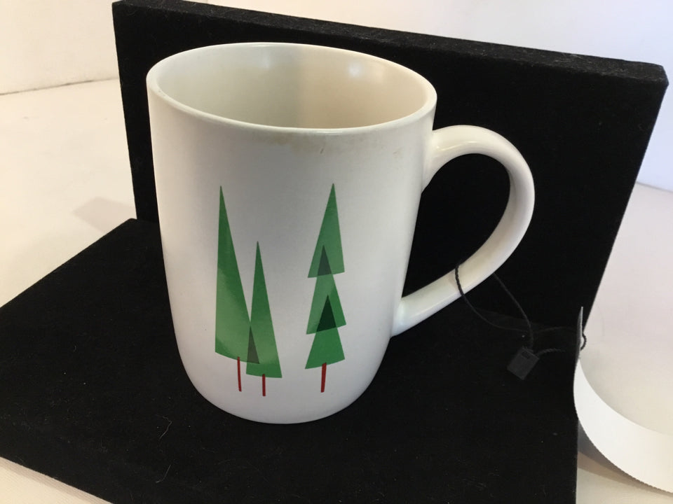 Starbucks White/Green Ceramic Mug Trees Holiday Item