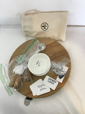 Pampered Chef 2 Piece Wood Charcuterie Lazy Susan