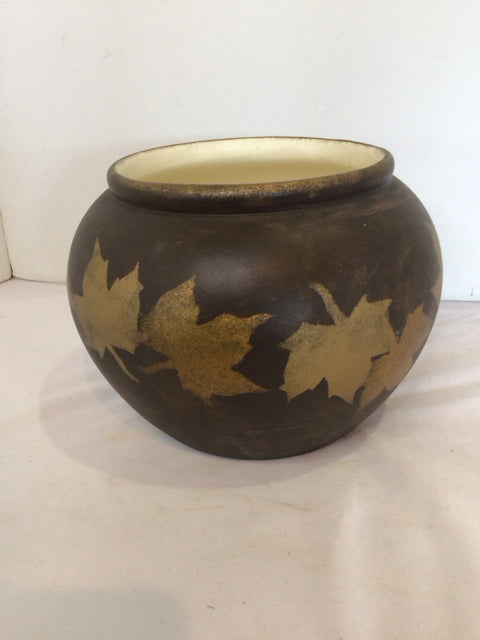 Etcetera Bronze Ceramic Leaves Planter