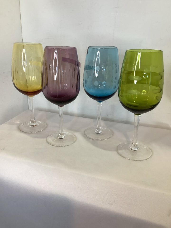 Set of 4 Multi Glass Wine Glasses