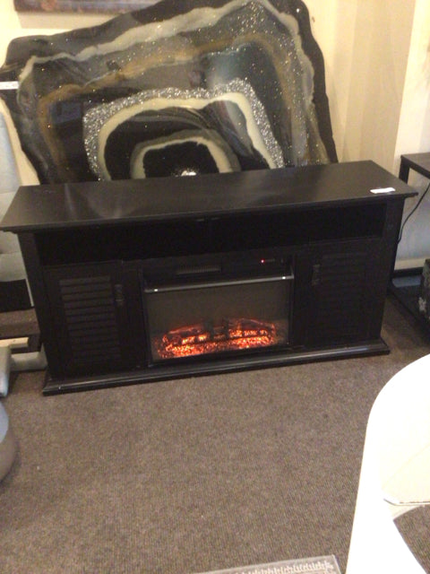 Electric Black Free Standing Fireplace