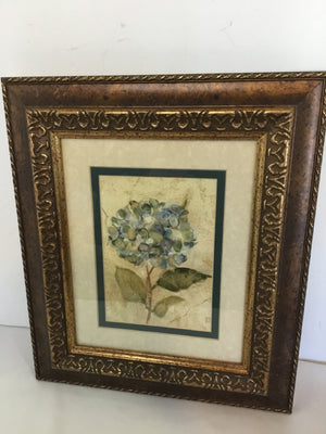 Cream/Green Flower Framed Art
