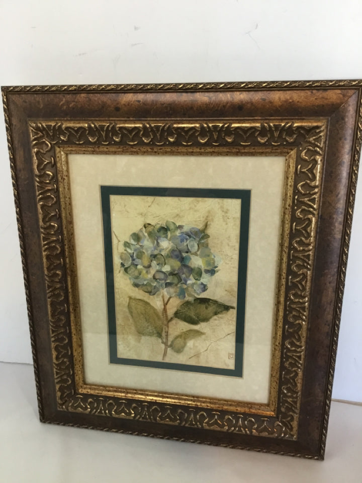 Cream/Green Flower Framed Art