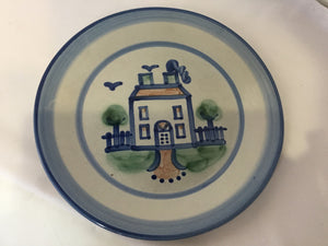 M.A. Hadley Gray/Blue Pottery Dinner Plate