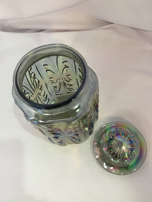 Carnival Blue Glass Jar