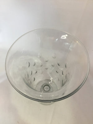 Two's Company Glass Polka Dot Pedestal Candle Holder