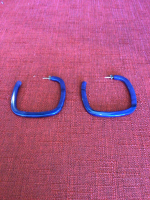 Machete Acrylic Black Hoops Earrings