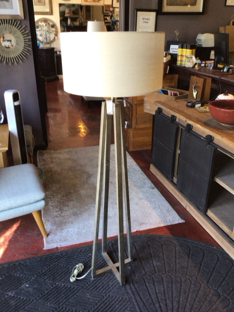 Floor Brushed Silver Metal Lamp