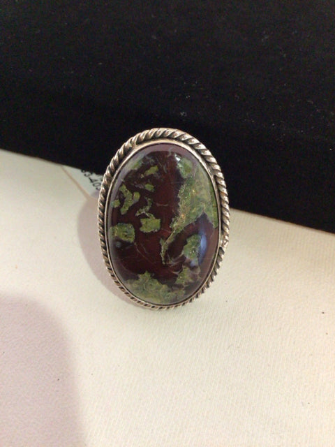 Green Blood Jasper Ring