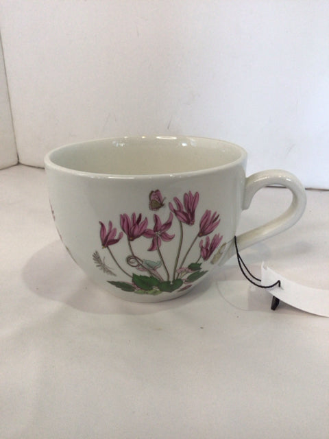 Decorative White/Pink Ceramic Botanicals Mug