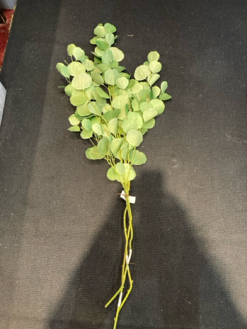 Set of 3 Green Eucalyptus Leaves Faux Plant