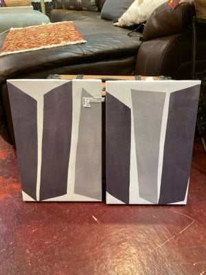 Pair Gray/White Stretch Canvas Art