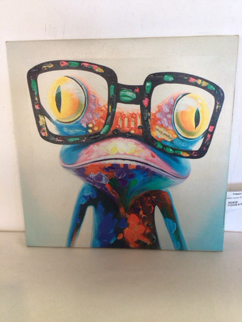 Multi-Color Canvas Frog Stretch Canvas Art