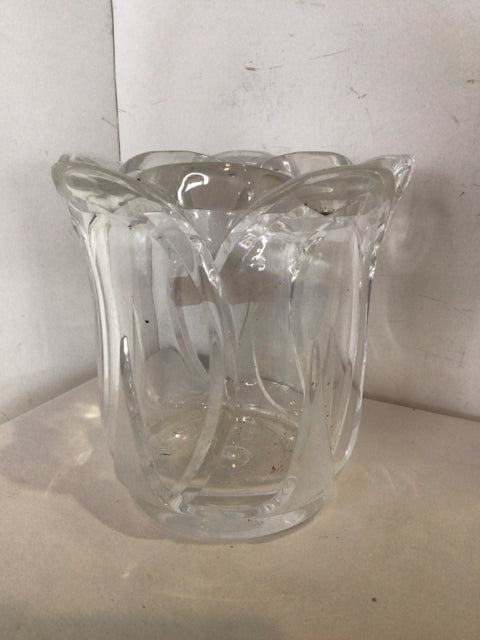 As Is Clear Acacia Acrylic Petaled Vase