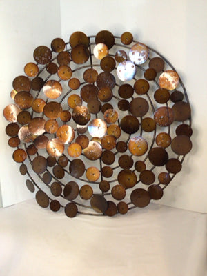 Modern Metal Round Bronze Wall Decoration Art