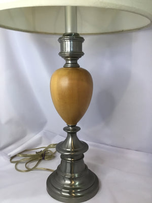 Light Wood Wood/Metal Lamp