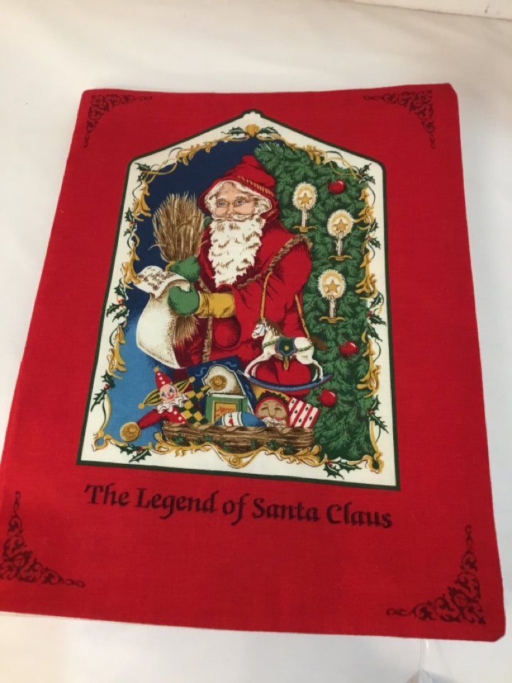 Book Red/Multi Cloth Santa Holiday Item