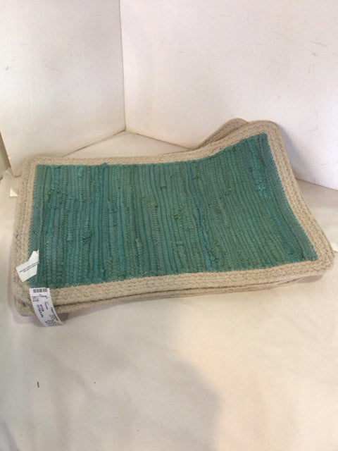 Set of 4 Aqua Cotton Placemats