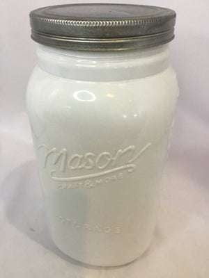 Mason Vintage Lidded White Glass Jar