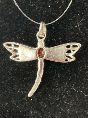 Sterling Silver Silver Dragonfly Pendant