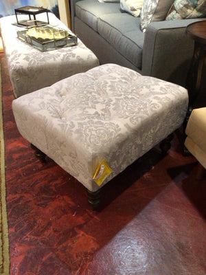 Vintage Polyester Tufted Gray Stool/Foot Stool/Ottoman
