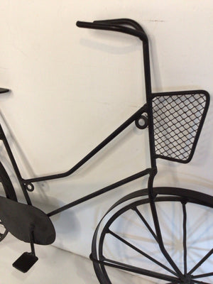 Whimsical Metal Bicycle Black Wall Decoration Art