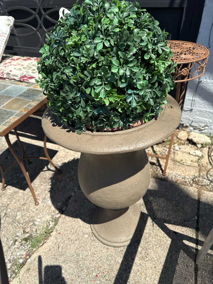 Urn Tan Ceramic W/ Plant Planter